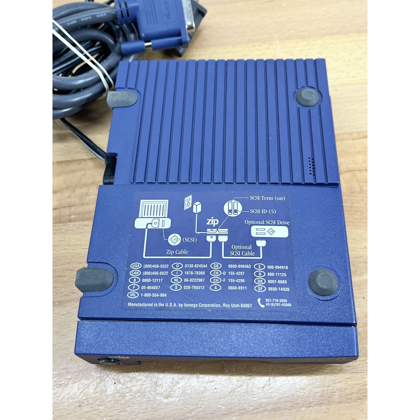 READ Iomega Zip 100 Z100S2 Drive External With AC Adapter & Parallel Cable