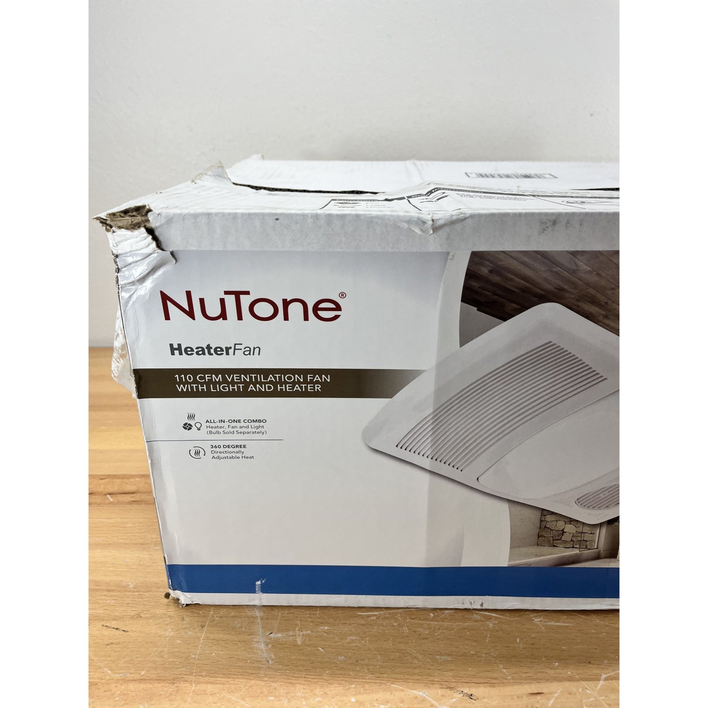 NuTone Exhaust Fan 110 CFM Ceiling Mounted With Light & 1500W Heater 765H110L