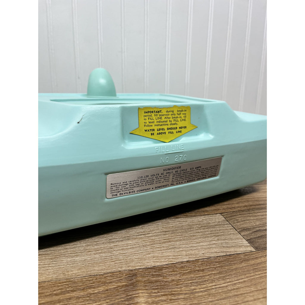 DeVilbiss Director Humidifier Cool Mist Model 270 Turquoise Mint Green Vintage