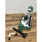 New Bright Holiday Express DILLARDS Reindeer MUSICAL CLOCK TOWER TRAIN STATION