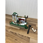 New Bright Holiday Express DILLARDS Reindeer MUSICAL CLOCK TOWER TRAIN STATION