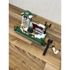 New Bright Holiday Express DILLARDS Reindeer MUSICAL CLOCK TOWER TRAIN STATION