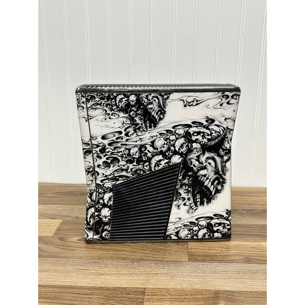Microsoft Xbox 360 S 1439 Skulls Wrap Home Console With Power Adapter