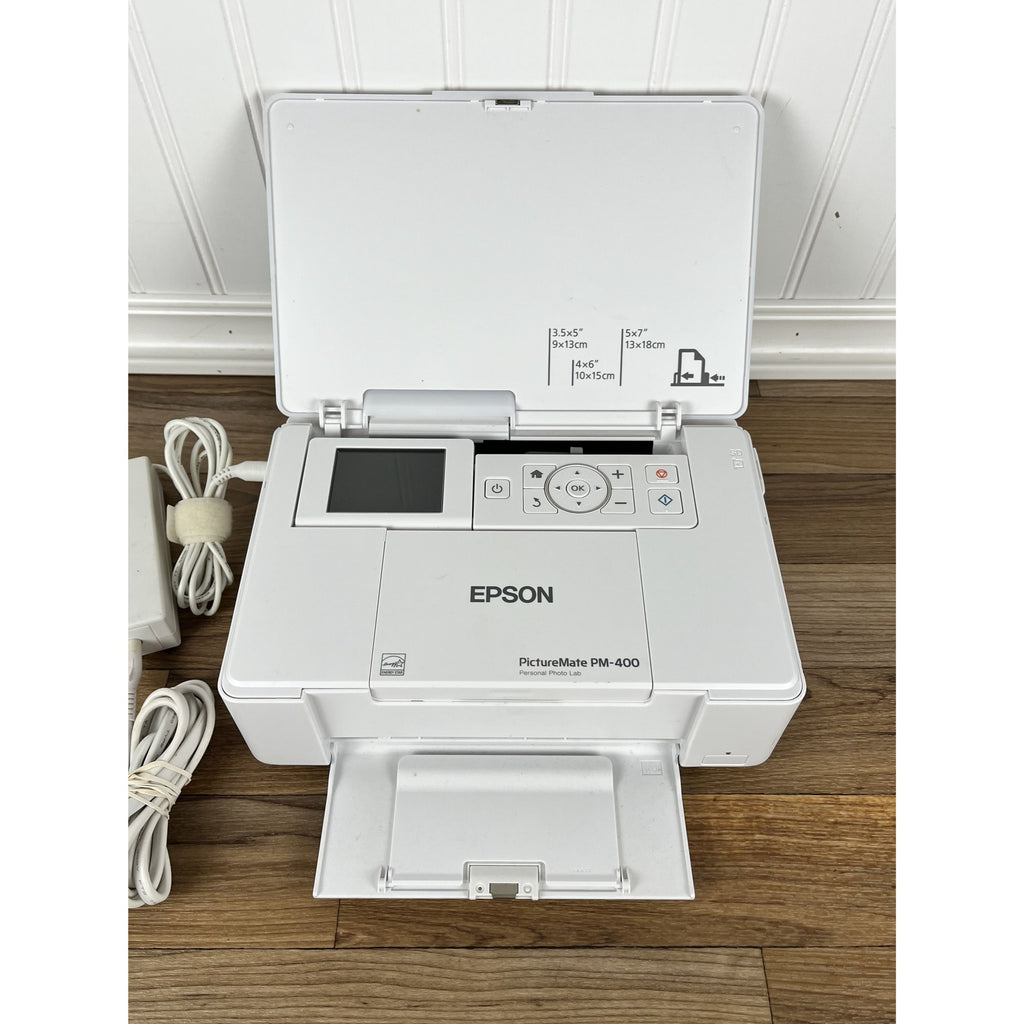 Epson PictureMate PM-400 White Personal Photo Lab UNTESTED NO INK AS IS!