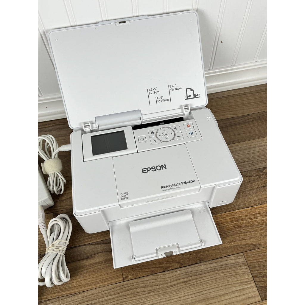 Epson PictureMate PM-400 White Personal Photo Lab UNTESTED NO INK AS IS!