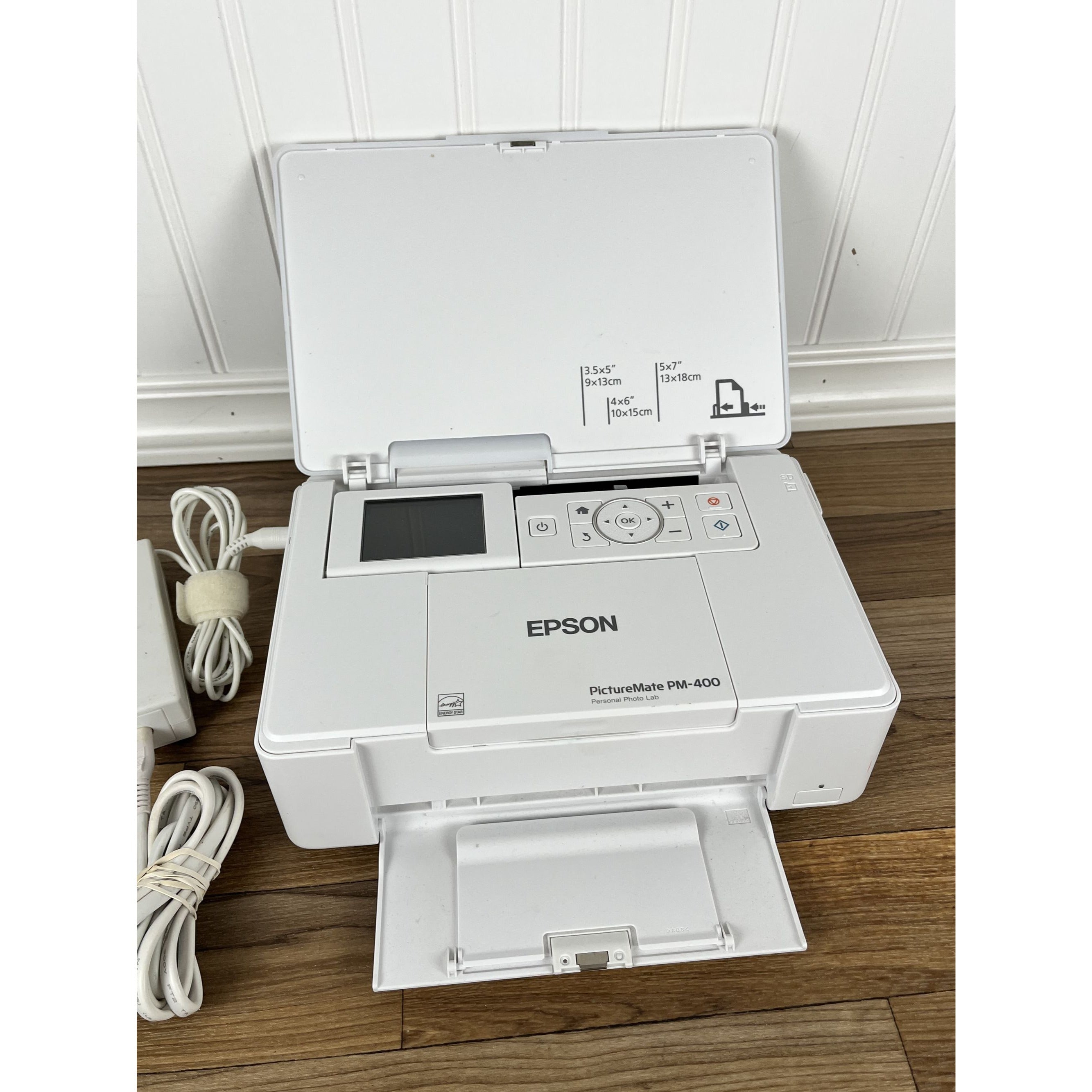 Epson PictureMate PM-400 White Personal Photo Lab UNTESTED NO INK AS IS!