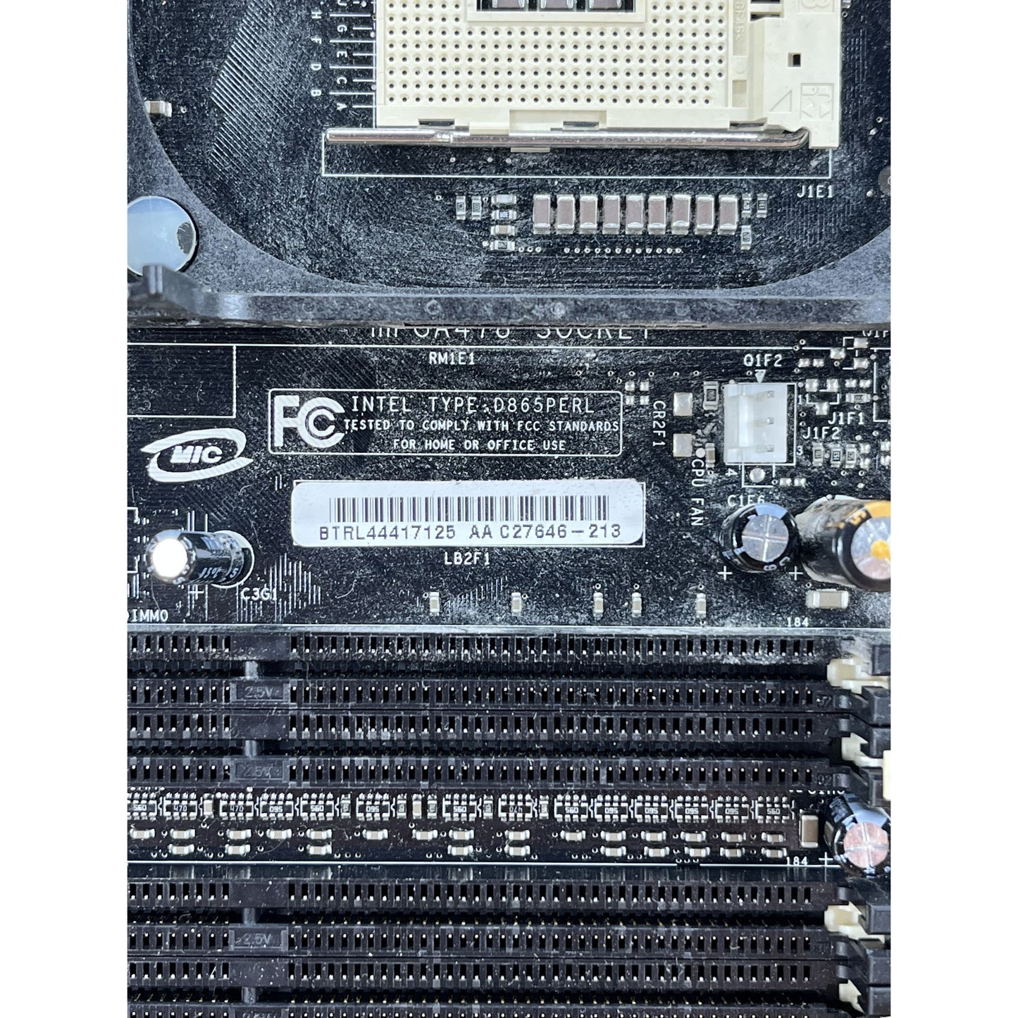 Intel Desktop Motherboard D865PERL - AS IS FOR PARTS