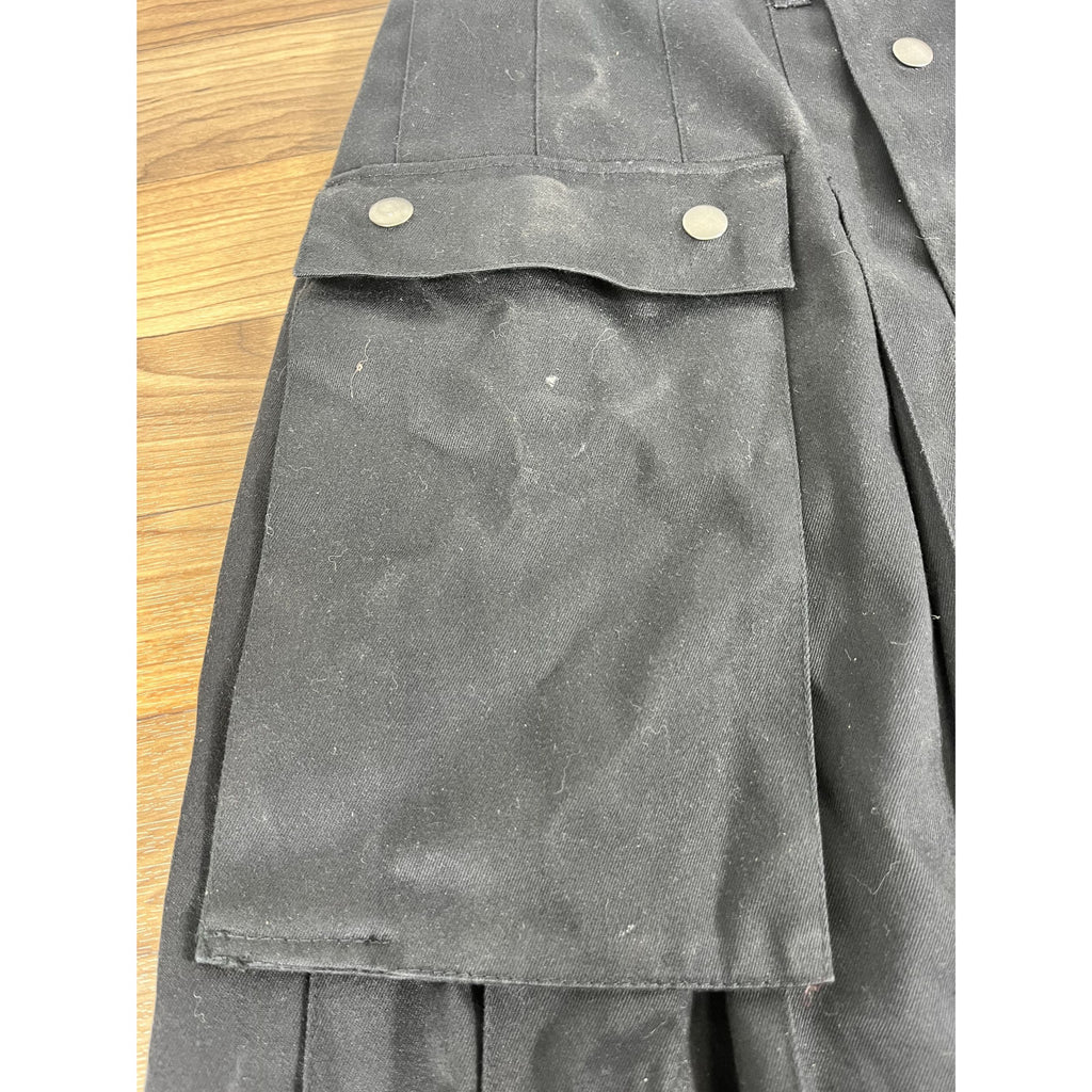 Utilikilts Black Tactical Cargo Kilt 33 Pants 35 Kilt Black 23" Long USA Made