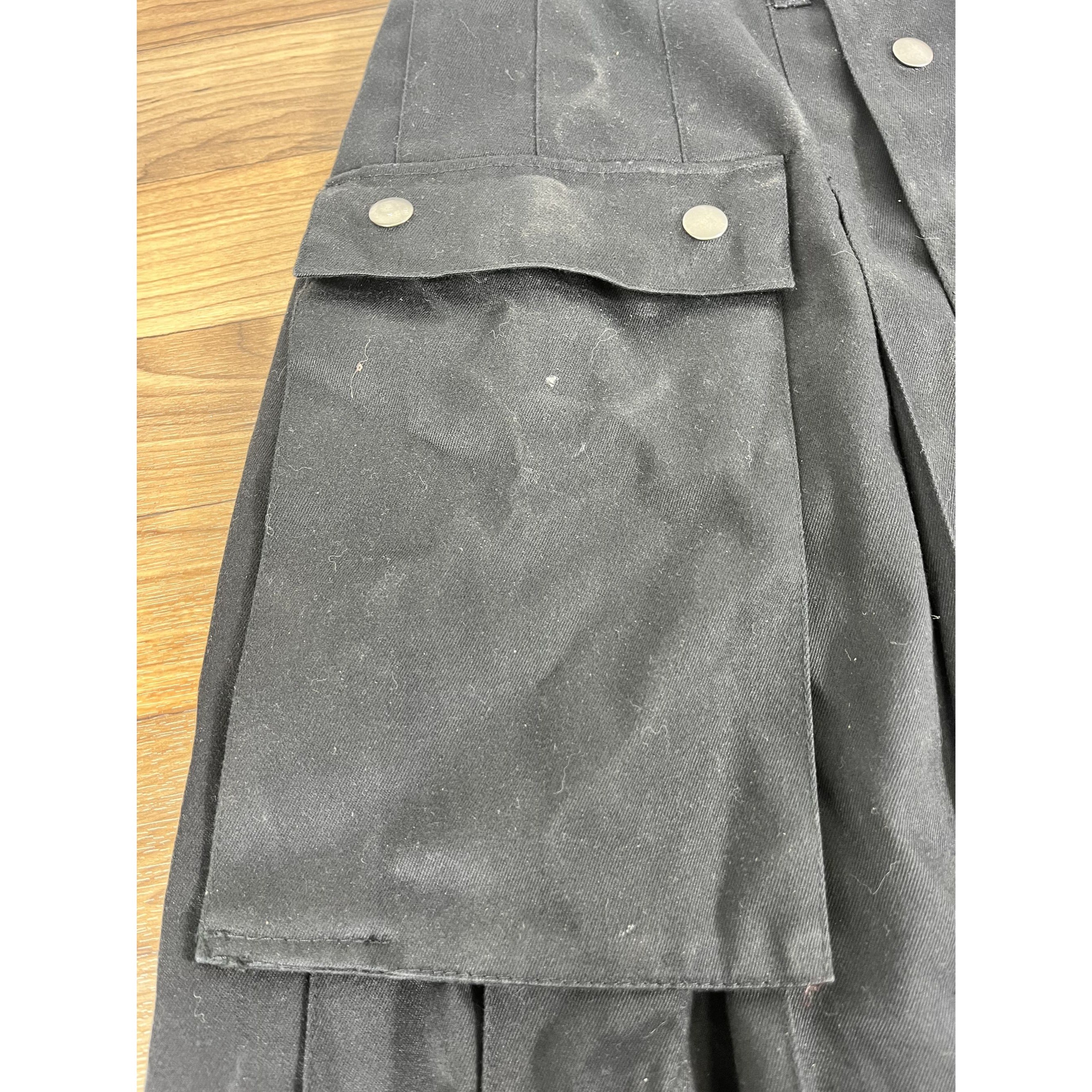 Utilikilts Black Tactical Cargo Kilt 33 Pants 35 Kilt Black 23" Long USA Made