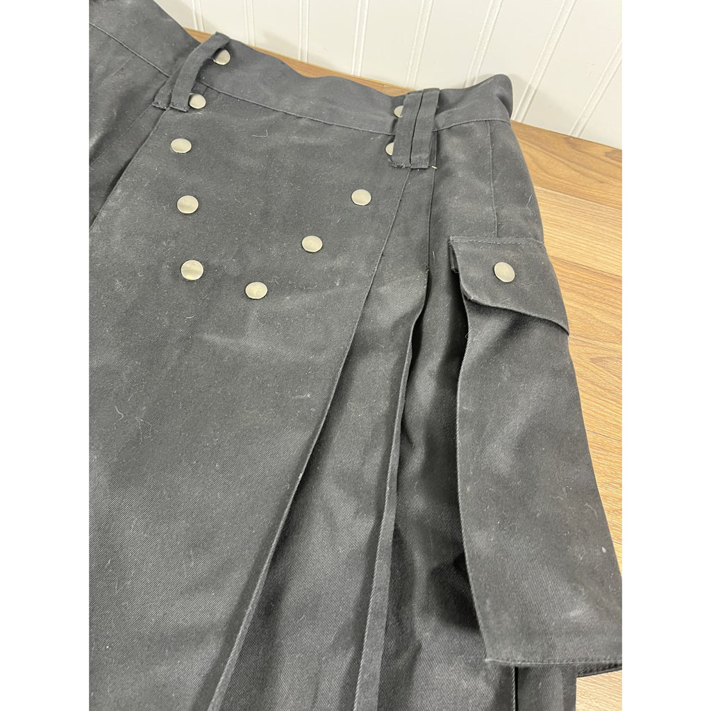 Utilikilts Black Tactical Cargo Kilt 33 Pants 35 Kilt Black 23" Long USA Made