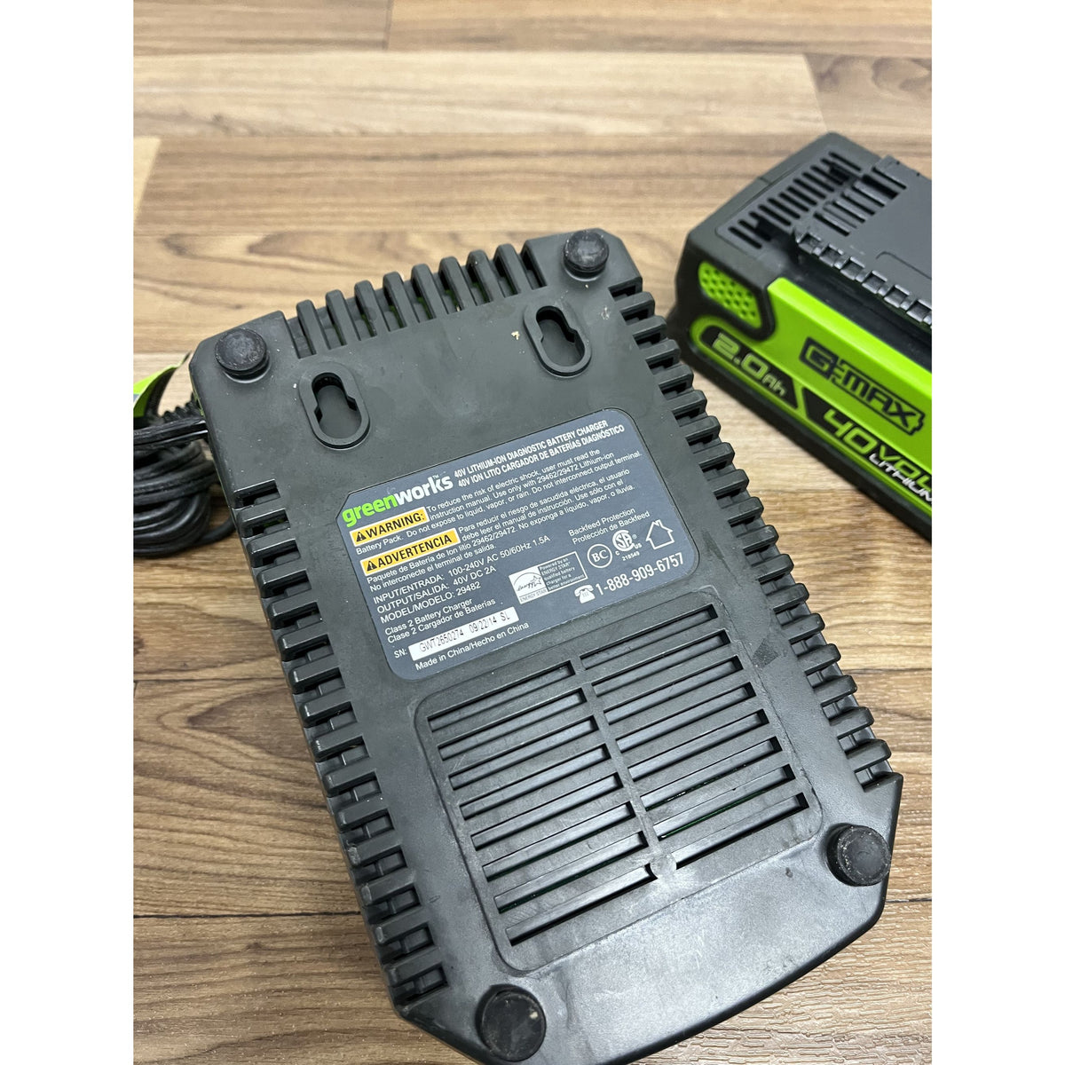 2.0Ah For Greenworks 40V Lithium G-MAX Battery And Charger 29462